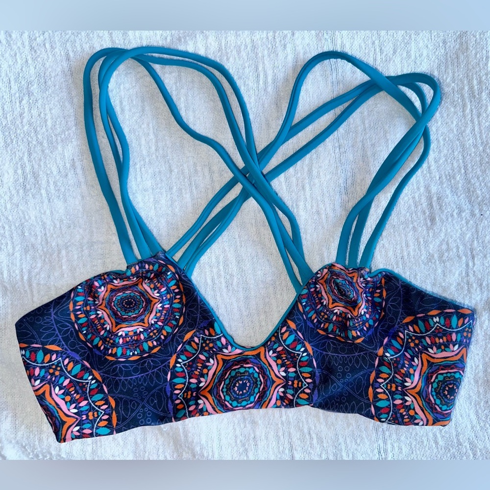 Nwot Bikini Reversible Print/Solid Xs - image 2